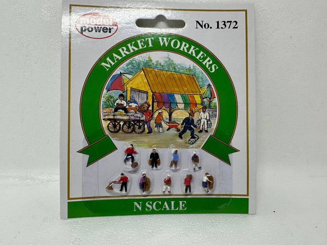 Model Power 1372 | Market Workers (9) | N Scale - Squeaky's Trains