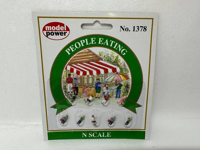 Model Power 1378 | People Eating Figures (9) | N Scale - Squeaky's Trains