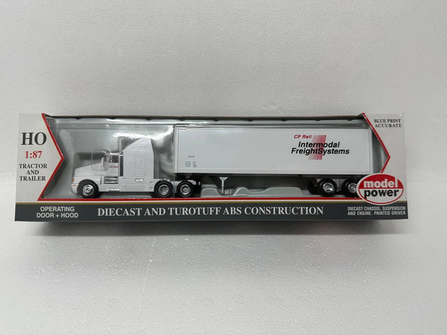Model Power 17006 | Long-Haul Tractor w/Sleeper & Box Trailer - Canadian Pacific | HO Scale - Squeaky's Trains