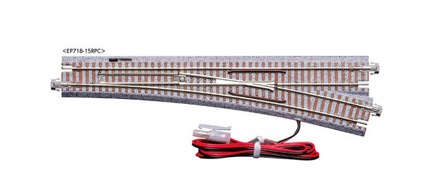 Kato 20-215 Unitrack #6 Electric Turnout Right Urethane Ties N Scale - turnout with lead wire