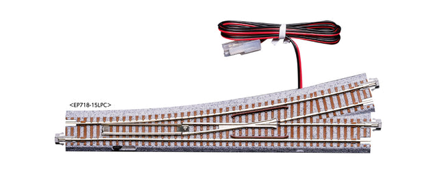 Kato 20-214 Unitrack #6 Electric Turnout Left Urethane Ties N Scale - turnout with lead wire
