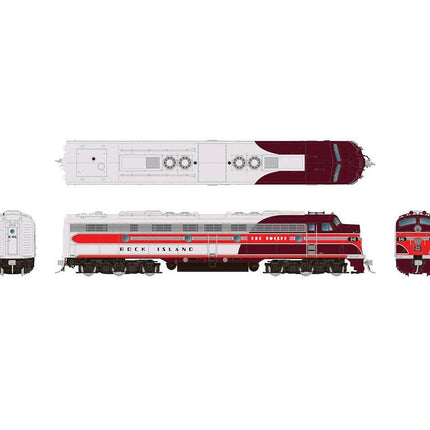 Rapido 28562 | EMD E8A - Rock Island - "Rocket" Delivery #646 (DC/DCC/Sound) | HO Scale - Squeaky's Trains