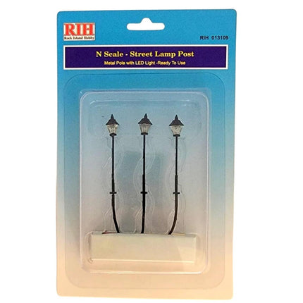 Rock Island Hobby 013109 | Street Lamp Post (3) | N Scale - Squeaky's Trains