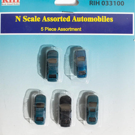 Rock Island Hobby 033100 | Assorted Automobiles (5) | N Scale - Squeaky's Trains
