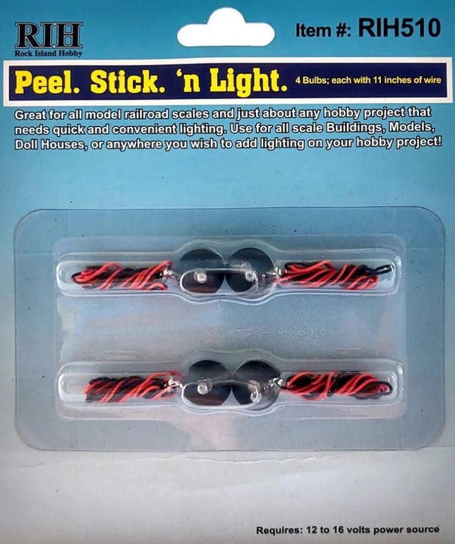 Rock Island Hobby 510 | Peel. Stick. 'n Light - 4 Pack | Multi Scale - Squeaky's Trains