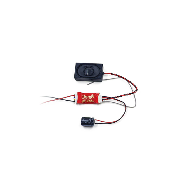 Digitrax SFX007 SoundFX sound-only DCC decoder with Easy Connect harness and 8 ohm box speaker