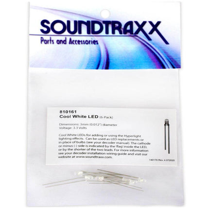 SoundTraxx 810161 | Cool White LEDs (6 Pack) | Multi Scale - Squeaky's Trains
