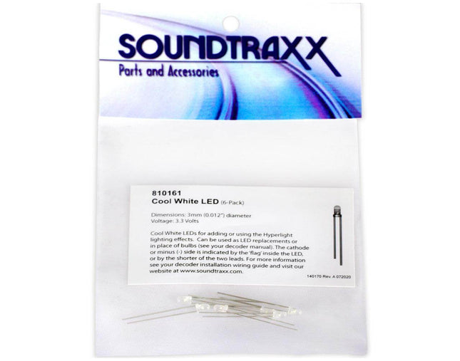 SoundTraxx 810161 | Cool White LEDs (6 Pack) | Multi Scale - Squeaky's Trains