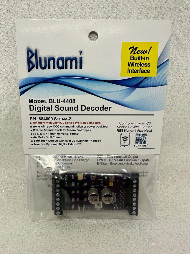 SoundTraxx 884609 | BLU-4408 Blunami Steam-2 Sound Decoder | Multi Scale - Squeaky's Trains