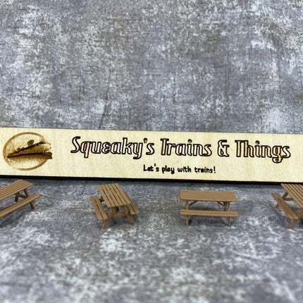 Squeaky's Trains | 6ft Picnic Tables 4 Pack | HO Scale - Squeaky's Trains