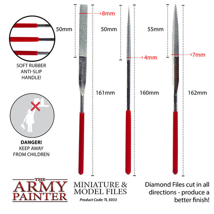 The Army Painter TL5033P diamond files shapes detail