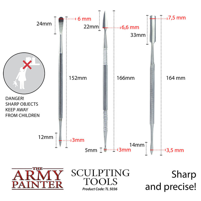 The Army Painter TL5036P six sculpting tip shapes detail