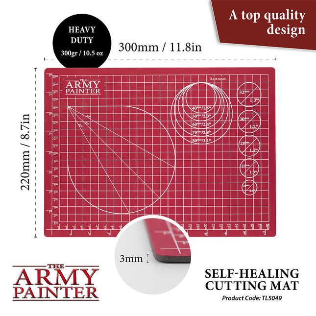 The Army Painter TL5049P red grid side with measurements