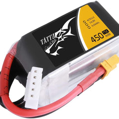 Tattu 14.8V 450mAh 75C 4S LiPo Battery Pack with XT30 Plug - Squeaky's Trains