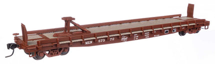 WalthersMainline 910-50509 | 53' GSC Piggyback Service Flatcar - Ready to Run - Milwaukee Road #57372 | HO Scale - Squeaky's Trains