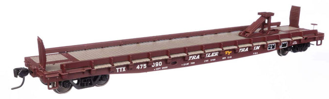 WalthersMainline 910-50513 | 53' GSC Piggyback Service Flatcar - Ready to Run - Trailer Train TTX #475090 | HO Scale - Squeaky's Trains
