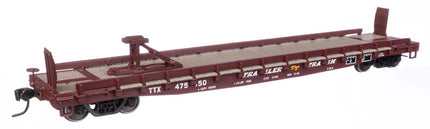 WalthersMainline 910-50515 | 53' GSC Piggyback Service Flatcar - Ready to Run - Trailer Train TTX #475150 | HO Scale - Squeaky's Trains