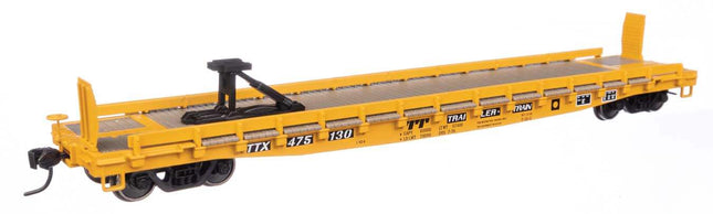 WalthersMainline 910-50516 | 53' GSC Piggyback Service Flatcar - Ready to Run - Trailer Train TTX #475130 | HO Scale - Squeaky's Trains