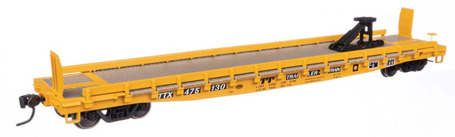 WalthersMainline 910-50516 | 53' GSC Piggyback Service Flatcar - Ready to Run - Trailer Train TTX #475130 | HO Scale - Squeaky's Trains
