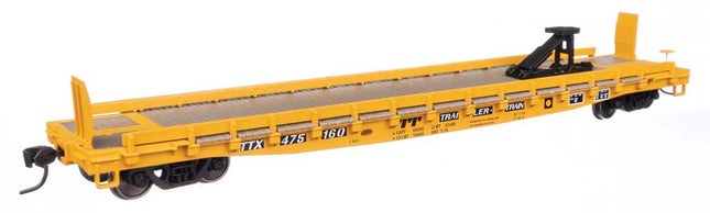 WalthersMainline 910-50517 | 53' GSC Piggyback Service Flatcar - Ready to Run - Trailer Train TTX #475160 | HO Scale - Squeaky's Trains