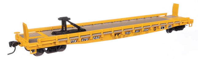 WalthersMainline 910-50518 | 53' GSC Piggyback Service Flatcar - Ready to Run - Trailer Train TTX #475242 | HO Scale - Squeaky's Trains