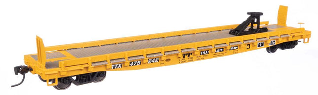 WalthersMainline 910-50518 | 53' GSC Piggyback Service Flatcar - Ready to Run - Trailer Train TTX #475242 | HO Scale - Squeaky's Trains