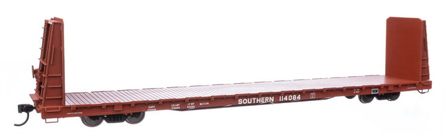 WalthersMainline 910-50611 | 68' Bulkhead Flatcar - Ready to Run - Southern Railway #114084 | HO Scale - Squeaky's Trains