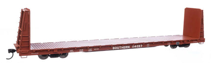 WalthersMainline 910-50612 | 68' Bulkhead Flatcar - Ready to Run - Southern Railway #114097 | HO Scale - Squeaky's Trains
