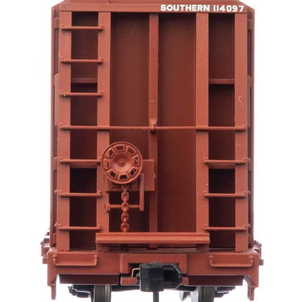 WalthersMainline 910-50612 | 68' Bulkhead Flatcar - Ready to Run - Southern Railway #114097 | HO Scale - Squeaky's Trains