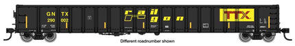 WalthersMainline 910-6449 | 68' Railgon Gondola - Ready To Run - Railgon GNTX #290068 | HO Scale - Squeaky's Trains