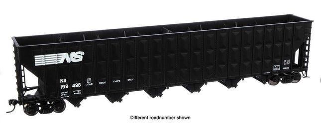 WalthersMainline 910-6767 | 73'3" Greenville 7,000 Cubic Foot Wood Chip Hopper - Ready to Run - Norfolk Southern #199463 | HO Scale - Squeaky's Trains