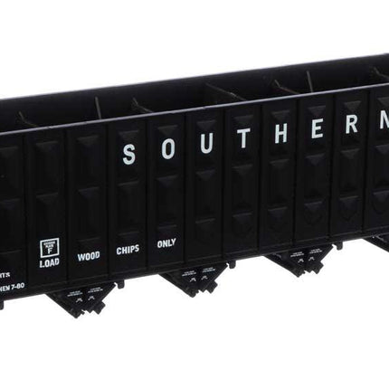 WalthersMainline 910-6777 | 73'3" Greenville 7,000 Cubic Foot Wood Chip Hopper - Ready to Run - Southern Railway #134637 (black, white; small name & number) | HO Scale - Squeaky's Trains
