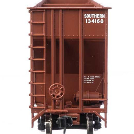 WalthersMainline 910-6782 | 73'3" Greenville 7,000 Cubic Foot Wood Chip Hopper - Ready to Run - Southern Railway #134168 (brown, white; large name & number) | HO Scale - Squeaky's Trains