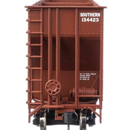 WalthersMainline 910-6784 | 73'3" Greenville 7,000 Cubic Foot Wood Chip Hopper - Ready to Run - Southern Railway #134423 (brown, white; large name & number) | HO Scale - Squeaky's Trains