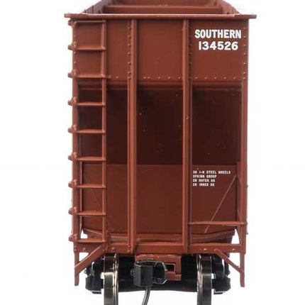 WalthersMainline 910-6785 | 73'3" Greenville 7,000 Cubic Foot Wood Chip Hopper - Ready to Run - Southern Railway #134526 (brown, white; large name & number) | HO Scale - Squeaky's Trains