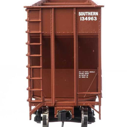 WalthersMainline 910-6786 | 73'3" Greenville 7,000 Cubic Foot Wood Chip Hopper - Ready to Run - Southern Railway #134963 (brown, white; large name & number) | HO Scale - Squeaky's Trains