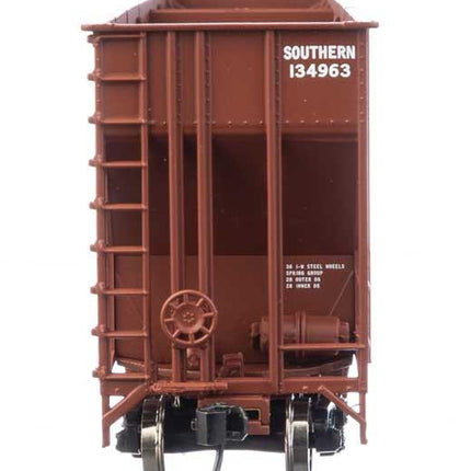 WalthersMainline 910-6786 | 73'3" Greenville 7,000 Cubic Foot Wood Chip Hopper - Ready to Run - Southern Railway #134963 (brown, white; large name & number) | HO Scale - Squeaky's Trains