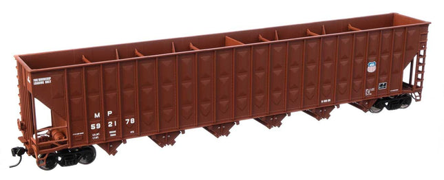 WalthersMainline 910-6789 | 73'3" Greenville 7,000 Cubic Foot Wood Chip Hopper - Ready to Run - Union Pacific(R) Missouri Pacific(TM) #592178 | HO Scale - Squeaky's Trains