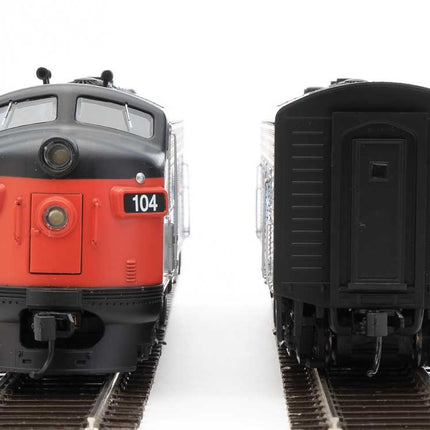 WalthersMainline 910-9946 | EMD F7 A-B Set - Standard DC - Amtrak(R) #104, 152 (Phase I; silver, red, blue, black) | HO Scale - Squeaky's Trains