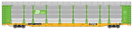 WalthersProto 920-101500 | 89' Thrall Bi-Level Auto Carrier - Ready to Run - Burlington Northern TTGX #150798 | HO Scale - Squeaky's Trains