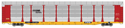WalthersProto 920-101524 | 89' Thrall Bi-Level Auto Carrier - Ready to Run - Norfolk Southern TTGX #157486 | HO Scale - Squeaky's Trains