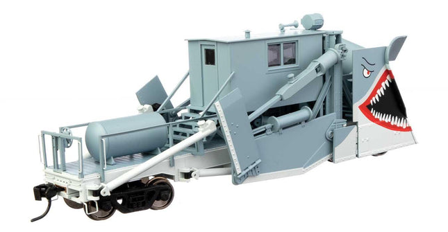 WalthersProto 920-110134 | Jordan Spreader - Ready to Run - Maintenance-of-Way - Shark Teeth graphics | HO Scale - Squeaky's Trains