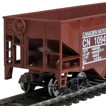 WalthersTrainline 931-1424 | Offset Hopper - Ready to Run - Canadian National (brown, white; Large Logo) | HO Scale - Squeaky's Trains