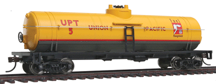 WalthersTrainline 931-1443 | Tank Car - Ready to Run - Union Pacific (Armour Yellow, gray, red) | HO Scale - Squeaky's Trains