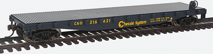 WalthersTrainline 931-1461 | Flatcar - Ready to Run - Chessie System | HO Scale - Squeaky's Trains