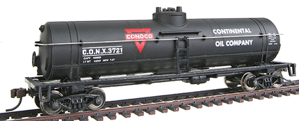 WalthersTrainline 931-1614 | 40' Tank Car - Ready to Run - Conoco (black, red, white) | HO Scale - Squeaky's Trains