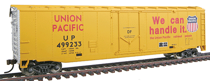 WalthersTrainline 931-1672 | 50' Plug-Door Boxcar - Ready to Run - Union Pacific(R) #499233 | HO Scale - Squeaky's Trains