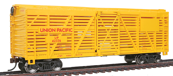 WalthersTrainline 931-1680 | 40' Stock Car - Ready to Run - Union Pacific(R) #42336 | HO Scale - Squeaky's Trains