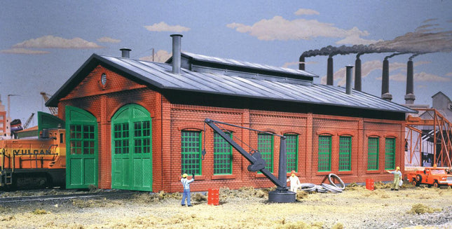 Walthers Cornerstone 933-3007 | 2-Stall Enginehouse Kit | HO Scale - Squeaky's Trains