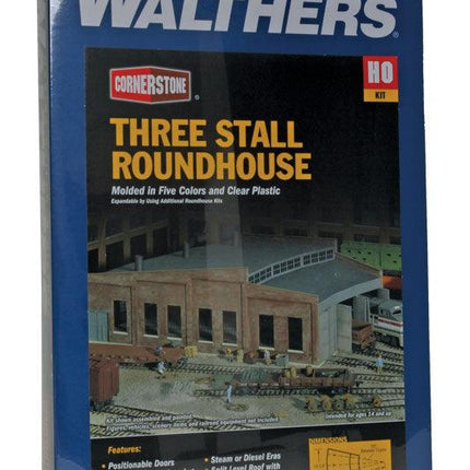 Walthers Cornerstone 933-3041 | Three-Stall Roundhouse | HO Scale - Squeaky's Trains